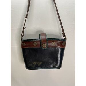 Brahmin Vintage Green Leather Crossbody Bag Vintage Oval